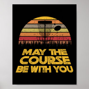 Poster Disco de Golfe Vintage Retro Que o Campo Esteja Co