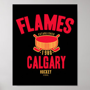 Poster Disco de hóquei Calgary Flames Branco Licenciado O