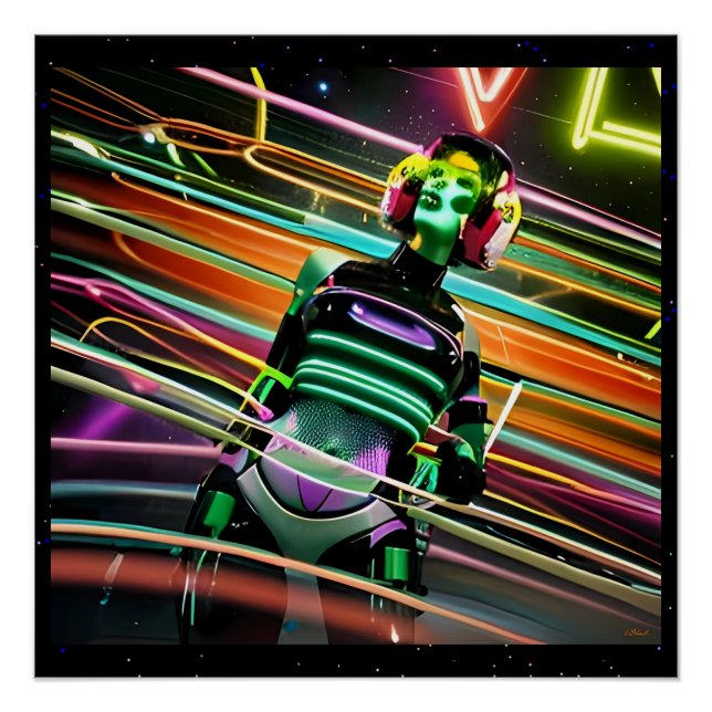 Pôster Disco Espacial Zumbi (Frente)