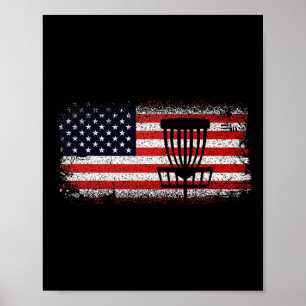 Poster Disco Golfe Bandeira Americana - Vermelho Branco e
