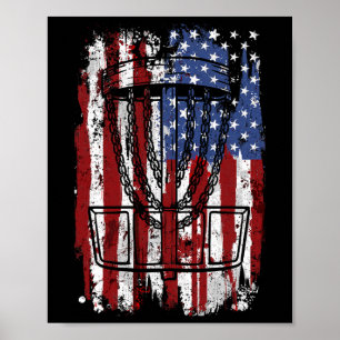 Poster Disco Golfe Discgolf Discgolfer Jogador Americano