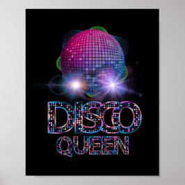 Poster Disco Queen - Anos setenta Vintage da Disco Themed