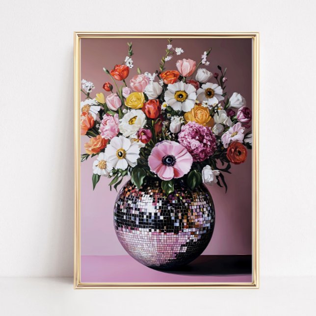 Poster Disco Vase with Flowers (Criador carregado)