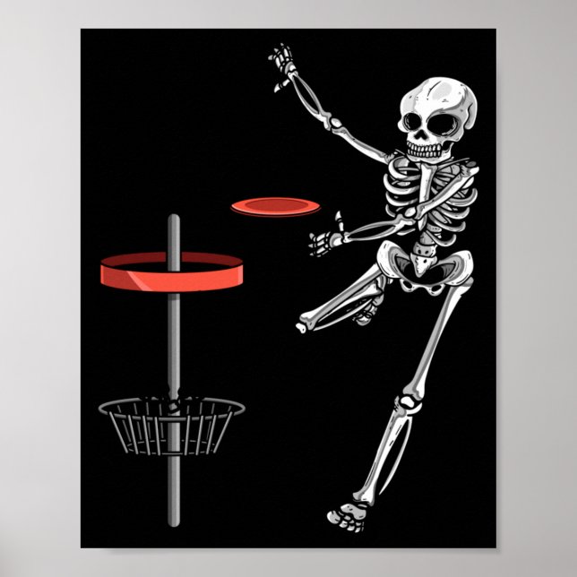 Poster Disco Voador Esqueleto Golfe Halloween Frisbee Fác (Frente)