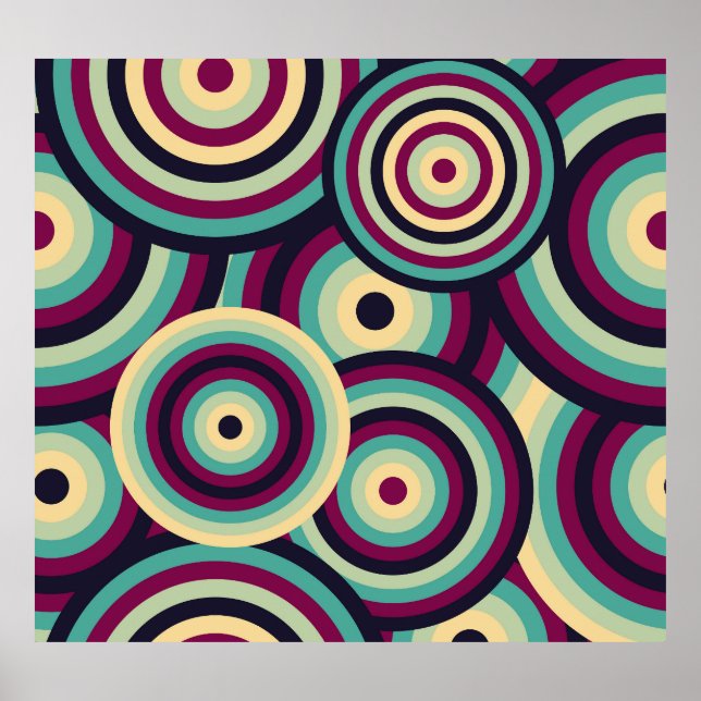 Poster Discos roxos, padrão de abstrato. (Frente)