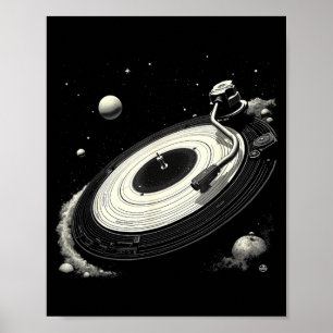 Poster Discotecagem Espacial para Homens Sistema Solar Vi