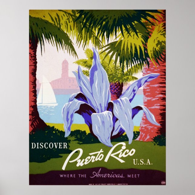 Poster Discover Puerto Rico U.S.A. (Frente)