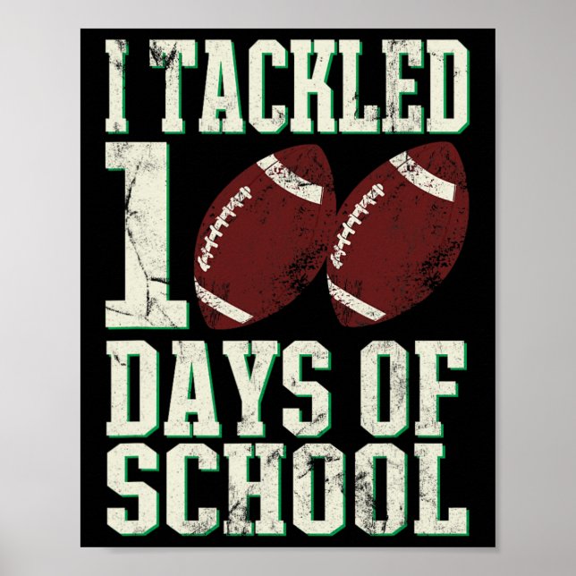 Poster Discutimos 100 Dias De Tema De Futebol Escolar (Frente)