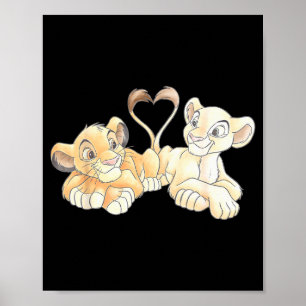 Poster Disney O Rei Leão Simba E Nala Corações Valenti
