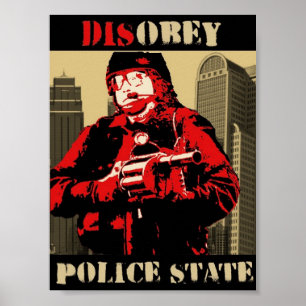 Pôster disobey o estado policial