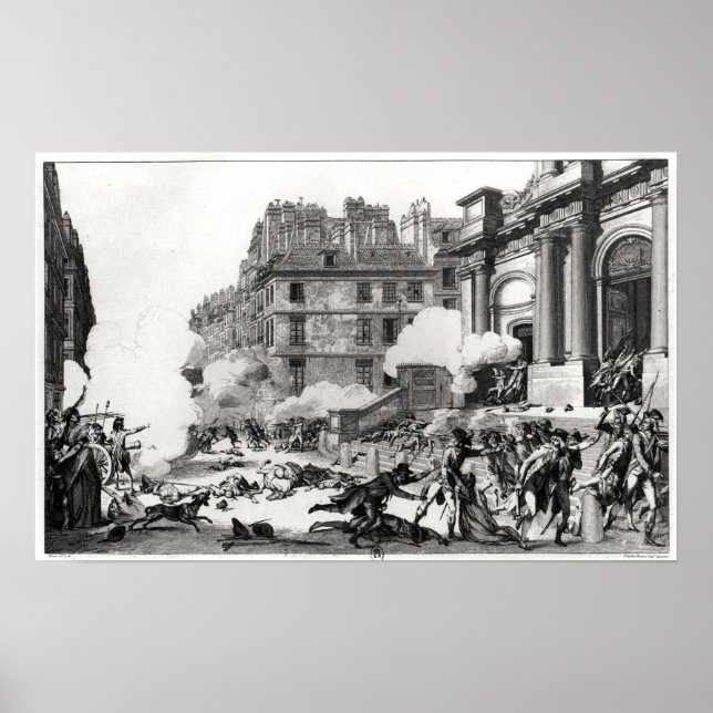 Pôster Disparo antes das Ruas. Igreja Roch em Paris (Frente)