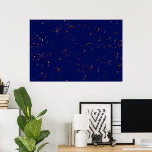 Poster Disparos De Fogo Sobrepõem Sua Foto Batida Azul