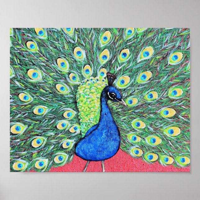 Poster Displaying Peacock Painting (Frente)