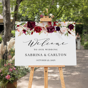 Poster (Disponível Digital.) Sinal de Casamento Floral Ve