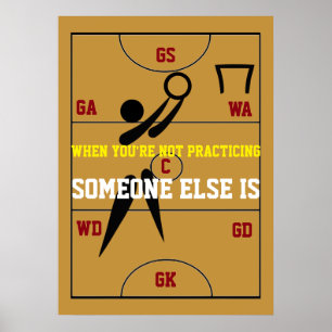 Poster Disposição e posições da corte do Netball