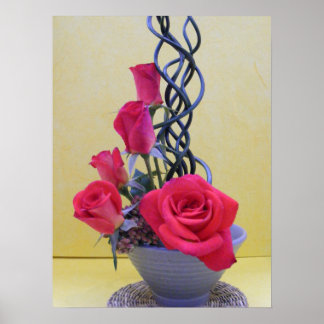 Poster Disposição rosa vermelha