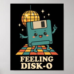 Poster Disquete Retro Kawaii Piada de Tecnologia Retro 80