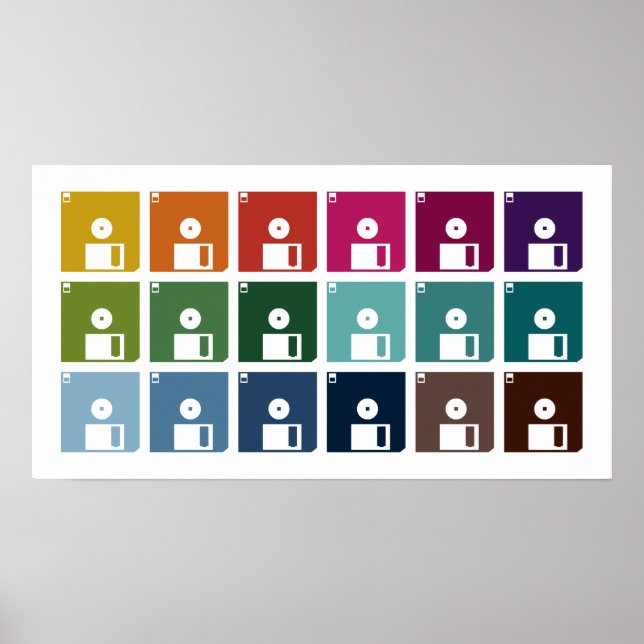 Poster Disquetes coloridos (Frente)