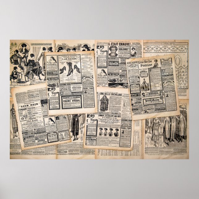 Poster Dissociação de Folhas de Anúncio de Jornal Antiqua (Frente)