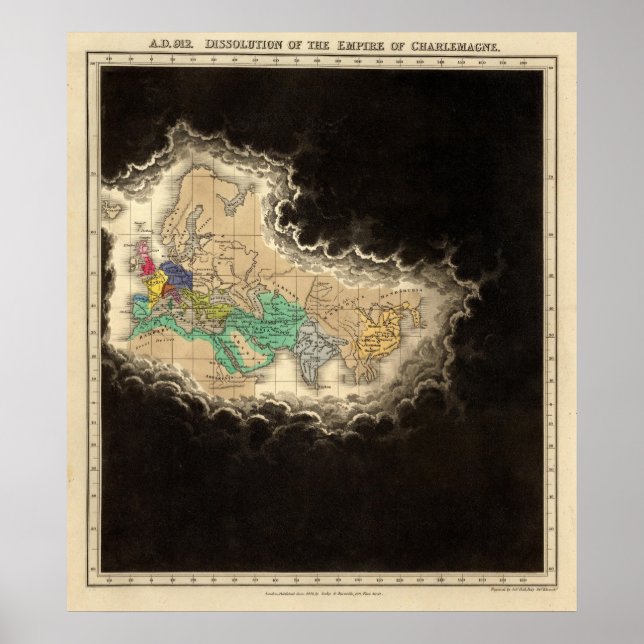 Pôster Dissolução do Império de Charlemagne 912 AD (Frente)