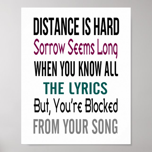 Pôster Distance  (standard picture frame size) (Frente)