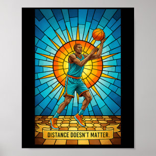 Poster Distância Não Basketball Igreja Motivação