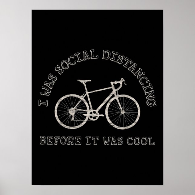 Poster Distância social da bicicleta de bicicleta de bici (Frente)