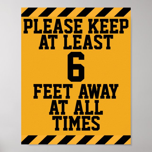 Poster Distância social de 6 pés (Frente)