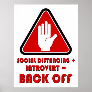 Poster Distância social e introdução, recuo