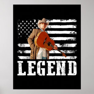 Poster Distante bandeira Americana Dwight Yoakam Singer.p
