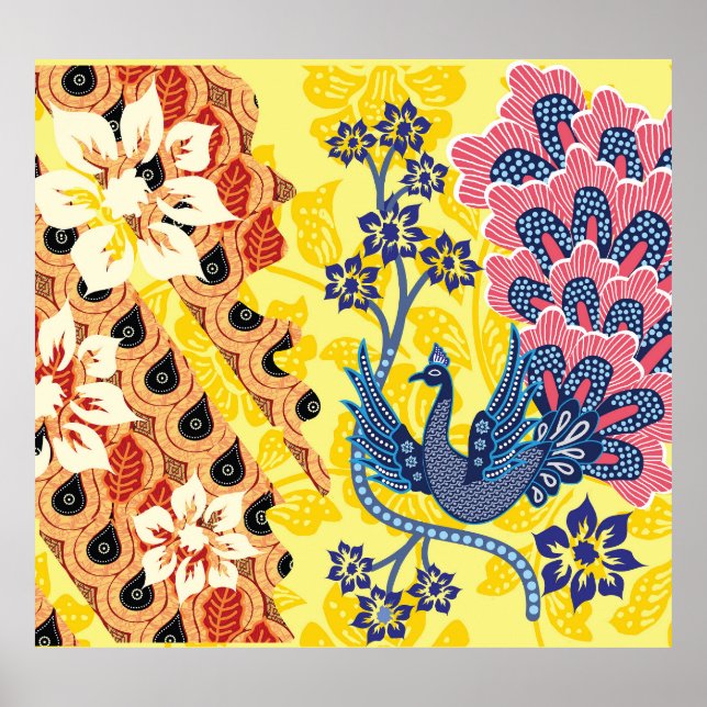 Poster Distinção indonésia Batik Motifs (Frente)