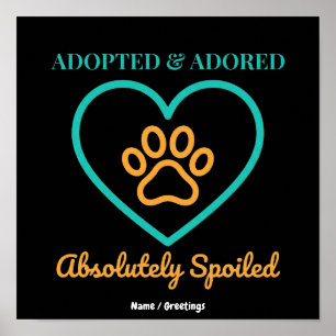 Poster Distintivo Oficial de Pet Resgatado Adotado Amado
