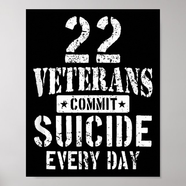Poster Distressed 22 Veterans Commit Suicide Every Day  (Frente)