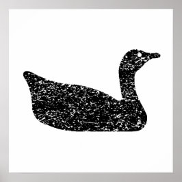 Poster Distressed Goose Silhouette