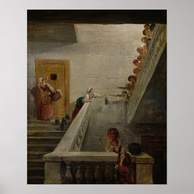 Pôster Distribuição de leite na Rua. Prisão de Lazare, 17 (Frente)