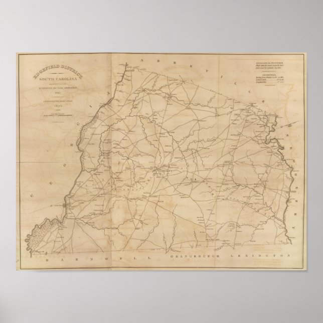 Pôster Distrito de Edgefield, Carolina do Sul (Frente)