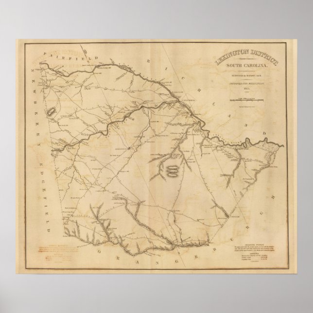 Poster Distrito de Lexington, Carolina do Sul (Frente)