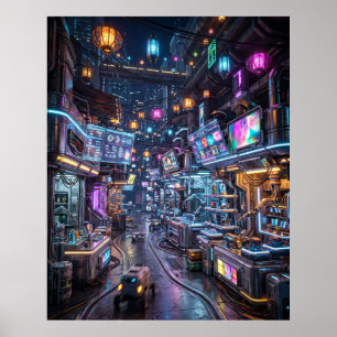 Poster Distrito do Mercado Neon
