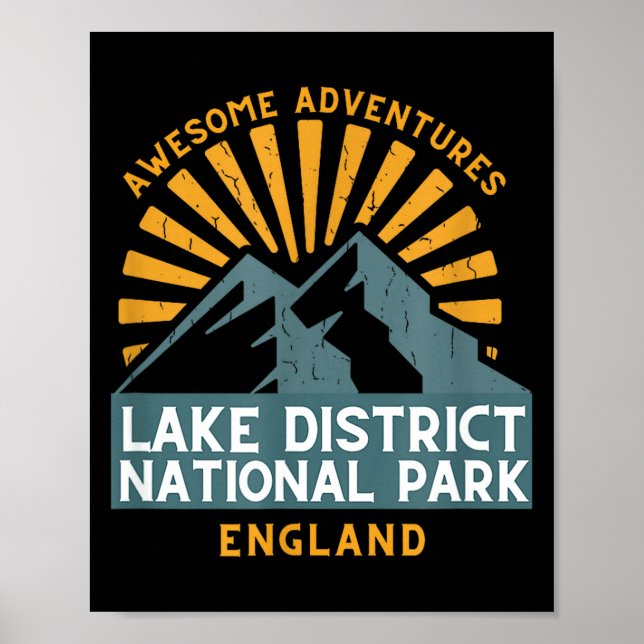 Poster Distrito dos Lagos Inglaterra Parque Nacional Lago (Frente)