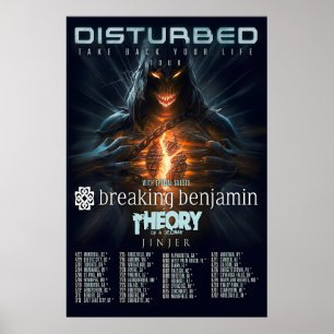 Poster Disturbed Take Back Your Life Tour REPRODUÇÃO