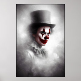 Poster Disturbed Vintage Clown With a Sinister Smile