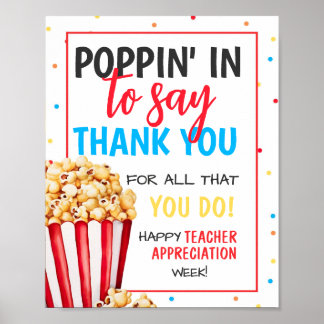 Poster DITABLE Popcorn Teacher - Sinal de Apreciação, Pop