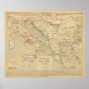 Poster d'Italie 774 do império Grec e do Royaume uns 900
