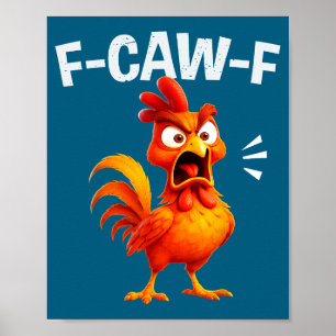 Poster Dito de Humor de Galo Frase Engraçada de Galinha F