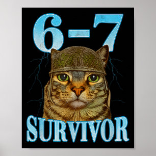 Poster Dito engraçado 67 Gatos Sobrevivente de Dor de Bar