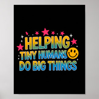 Poster Dito engraçado ajudando humanos minúsculos grande