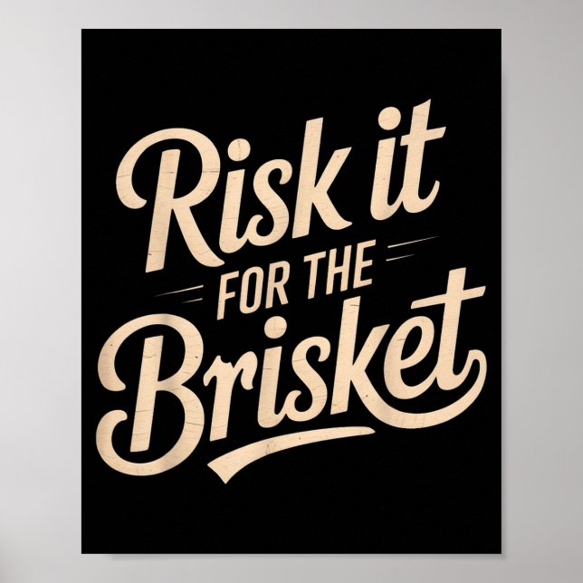 Poster Dito Engraçado Arriscar Pelo Brisket Piada De Chur (Frente)