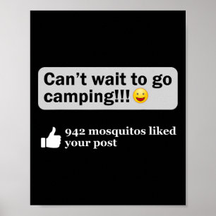 Poster Dito engraçado de acampamento Humor Piada ao ar li