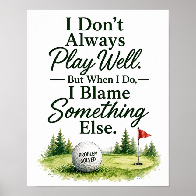 Poster Dito engraçado de golfe para golfista (Frente)