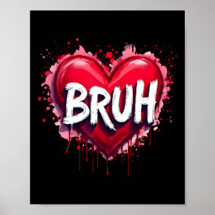 Poster Dito engraçado de meme Bruh Saudação Bro Adolescen